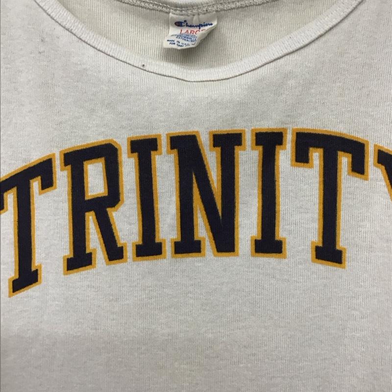 チャンピオン Champion タンクトップ タンクトップ タンクトップ ノースリーブカットソー クルーネック 80s ヴィンテージ 古着 L ロゴ、文字 白 / ホワイト / メンズ USED 古着 中古 10136239