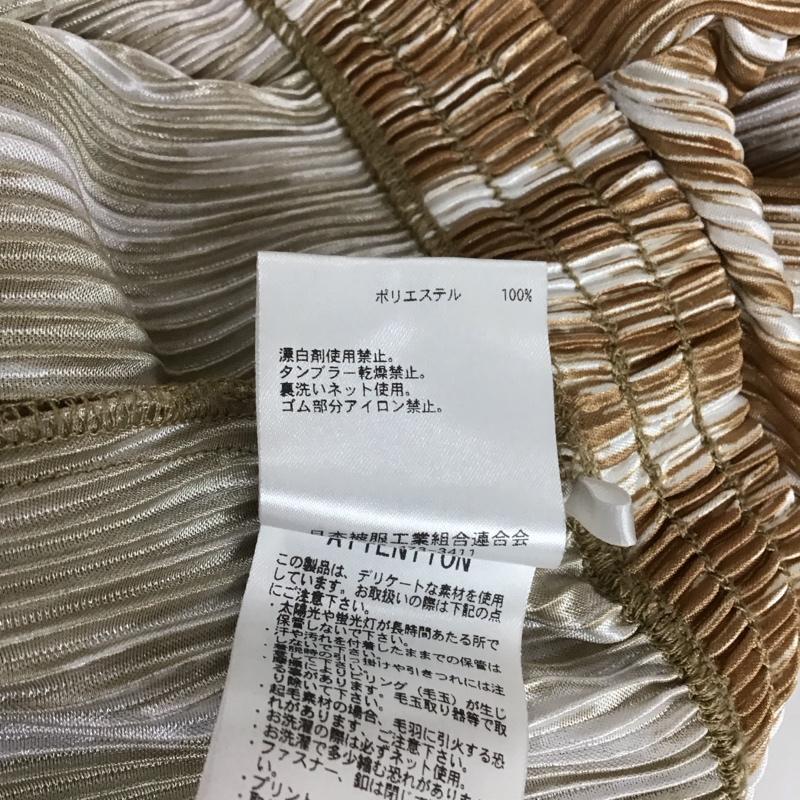 ジョンブル Johnbull ボトムス ボトムス ZP253 かすれプリント プリーツ イージーパンツ S ベージュ / ベージュ / X 白 / ホワイト / レディース USED 古着 中古 10116213