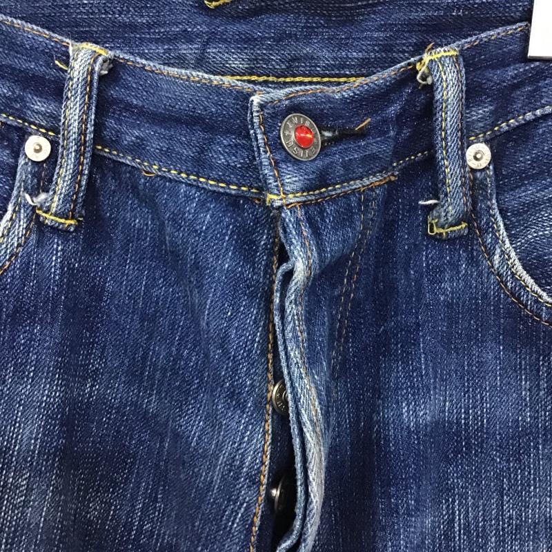 エヴィス EVISU パンツ デニム、ジーンズ 33インチ 無地 X プリント インディゴ / インディゴ /  メンズ USED 古着 中古 10128519