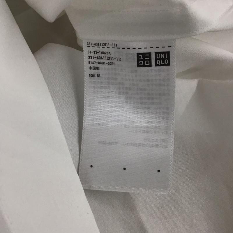 ユニクロ UNIQLO シャツ、ブラウス 長袖 331-436112 スーピマコットンシャツ 長袖シャツ L 無地 白 / ホワイト / メンズ USED 古着 中古 10148817