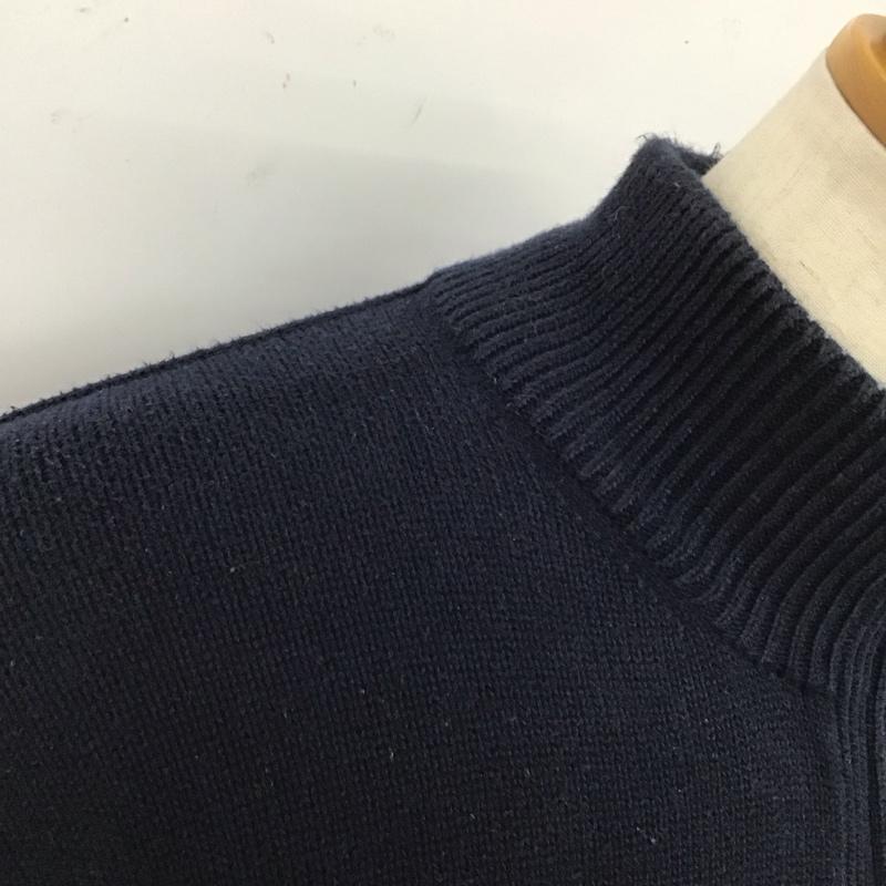 ポロラルフローレン POLO RALPH LAUREN ニット、セーター 長袖 長袖ニットカットソー ジップアップネック セーター スタンドカラー L ロゴ、文字 紺 / ネイビー / メンズ USED 古着 中古 10125104