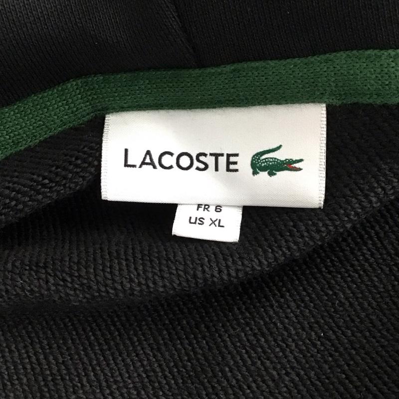ラコステ LACOSTE パーカー 長袖 長袖パーカー ジップアップパーカー スウェット 6 ロゴ、文字 黒 / ブラック /  メンズ USED 古着 中古 10124925