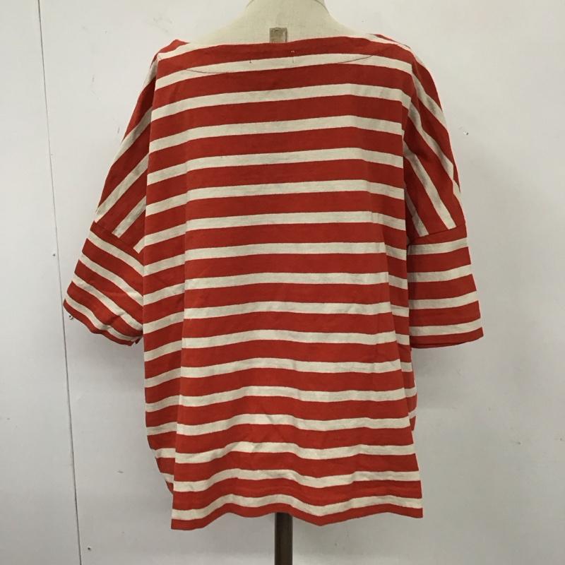 フリークスストア FREAK S STORE Tシャツ 半袖 1323248901443 ボートネック バスク ボーダーカットソー FREE ボーダー柄 橙 / オレンジ / X アイボリー / アイボリー / レディース USED 古着 中古 10114938