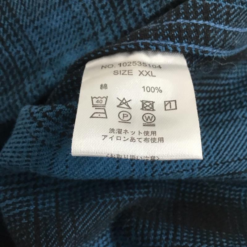 ビッグマイク BIG MIKE シャツ、ブラウス 長袖 長袖シャツ カジュアルシャツ 総柄シャツ XXL プリント 青 / ブルー / メンズ USED 古着 中古 10148230