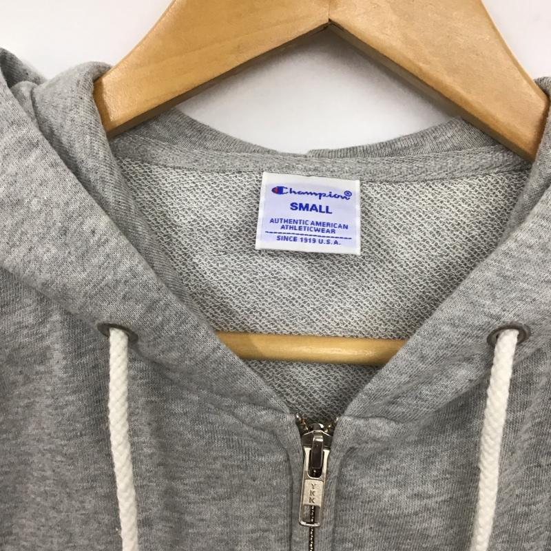 チャンピオン Champion パーカー 長袖 CW-T109 UVカット加工ジップフードスウェットパーカー S ワンポイント 灰 / グレー / レディース USED 古着 中古 10129175
