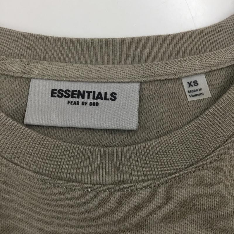 エッセンシャルズ ESSENTIALS Tシャツ 半袖 半袖カットソー プリントTシャツ クルーネックカットソー XS 無地 茶 / ブラウン /  メンズ USED 古着 中古 10109289
