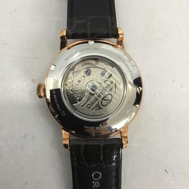 オリエントスター ORIENTSTAR 腕時計 アナログ(自動巻き) RK-HH0003S 本ワニ皮革 箱有 ロゴ、文字 黒 / ブラック / メンズ USED 古着 中古 10134417