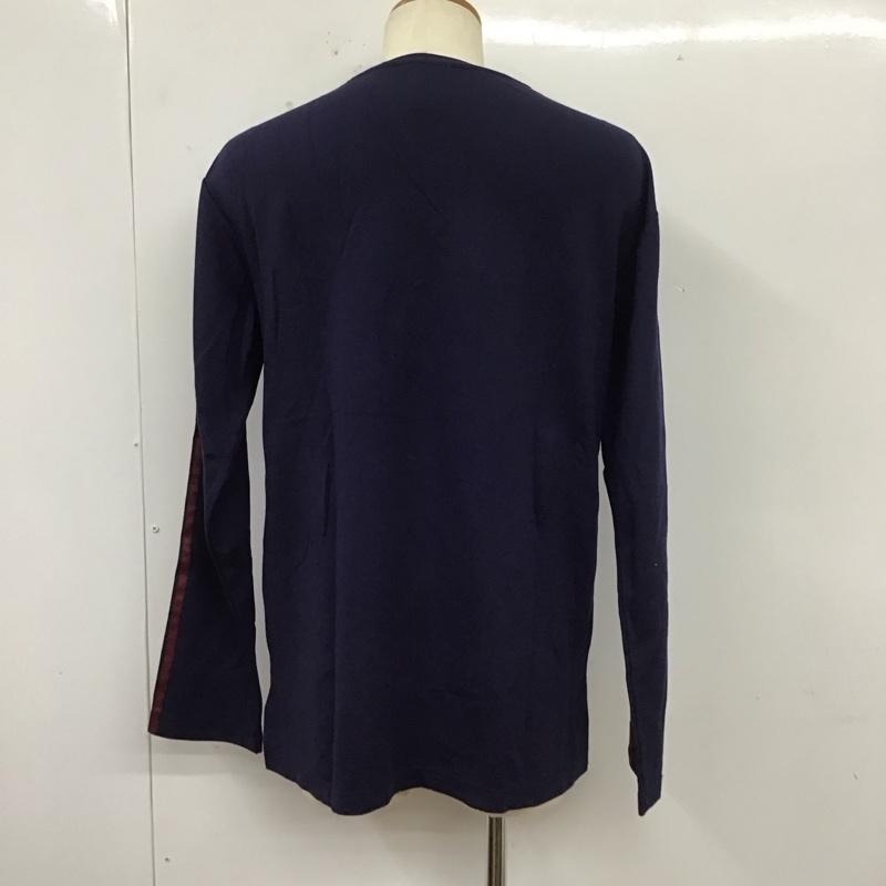 マイン MYne カットソー 長袖 myc9c371 長袖カットソー クルーネックカットソー サイドライン S ロゴ、文字 紺 / ネイビー /  メンズ USED 古着 中古 10112711