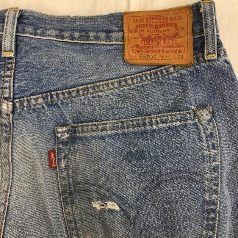 リーバイス Levi s パンツ デニム、ジーンズ 34インチ 総柄 青 / ブルー / メンズ USED 古着 中古 10134250
