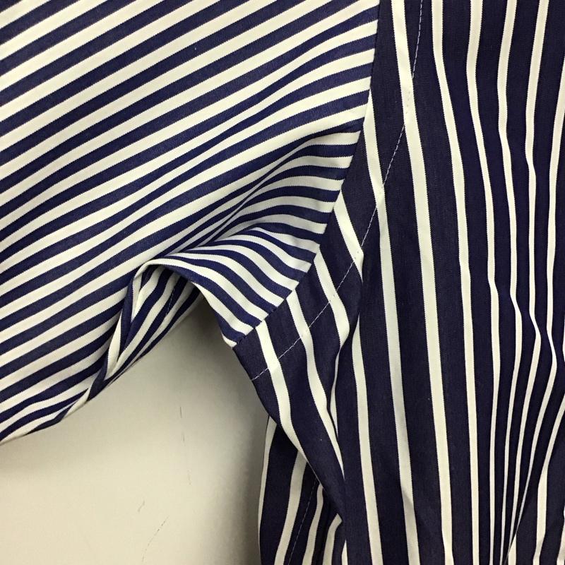 ユニクロ UNIQLO シャツ、ブラウス 長袖 331-436734 長袖シャツ カラーシャツ ストライプシャツ L ストライプ 白 / ホワイト / X 青 / ブルー / メンズ USED 古着 中古 10139041