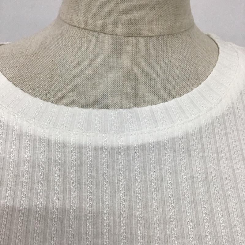 アビトーキョー ABITOKYO カットソー 七分袖 A02B3234AB 七分袖レースドッキングリブカットTシャツ タグ付き L レース柄 白 / ホワイト / レディース USED 古着 中古 10112135