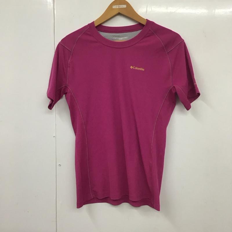 コロンビア Columbia Tシャツ 半袖 114 PL2178 スポーツウェア L ロゴ、文字 マゼンタ / マゼンタ / レディース USED 古着 中古 10131105