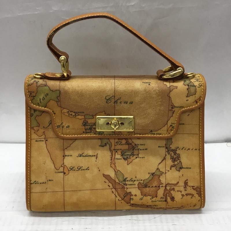 プリマクラッセ PRIMA CLASSE ハンドバッグ ハンドバッグ 地図柄 ショルダーバッグ 2WAY 総柄 茶 / ブラウン / レディース USED 古着 中古 10107595