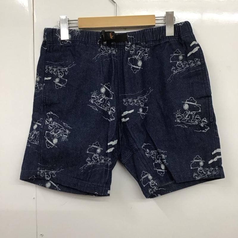 ロックス ROKX パンツ ショートパンツ rxms8902 SNOOPYコラボレーションクライミングハーフパンツ ショートパンツ S ロゴ、文字 インディゴ / インディゴ /  メンズ USED 古着 中古 10123983
