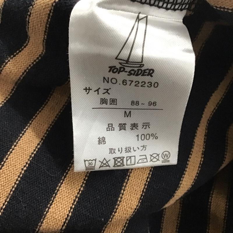 トップサイダー TOP-SIDER カットソー 長袖 長袖カットソー クルーネックカットソー ロングスリーブカットソー ボーダーTシャツ M ボーダー柄 黒 / ブラック / X 茶 / ブラウン / メンズ USED 古着 中古 10124465