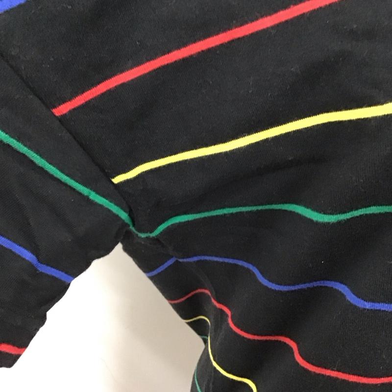 エックスガール X-girl ワンピース ひざ丈スカート 105201041011 MULTI STRIPED HS TEE DRESS マルチボーダー カットソー M ロゴ、文字 黒 / ブラック / レディース USED 古着 中古 10116190