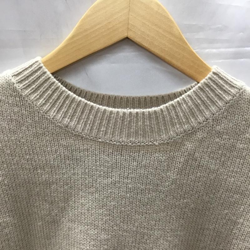 アズールバイマウジー AZUL BY MOUSSY ニット、セーター 長袖 250DSA70-190B ARM CABLE KNIT TOPS M 無地 ベージュ / ベージュ /  レディース USED 古着 中古 10110753