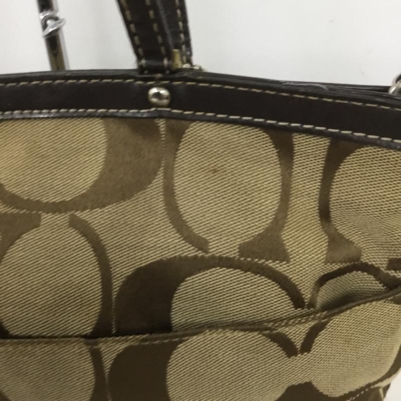 コーチ COACH トートバッグ トートバッグ F19046 ロゴ、文字 茶 / ブラウン / X ベージュ / ベージュ / レディース USED 古着 中古 10138050