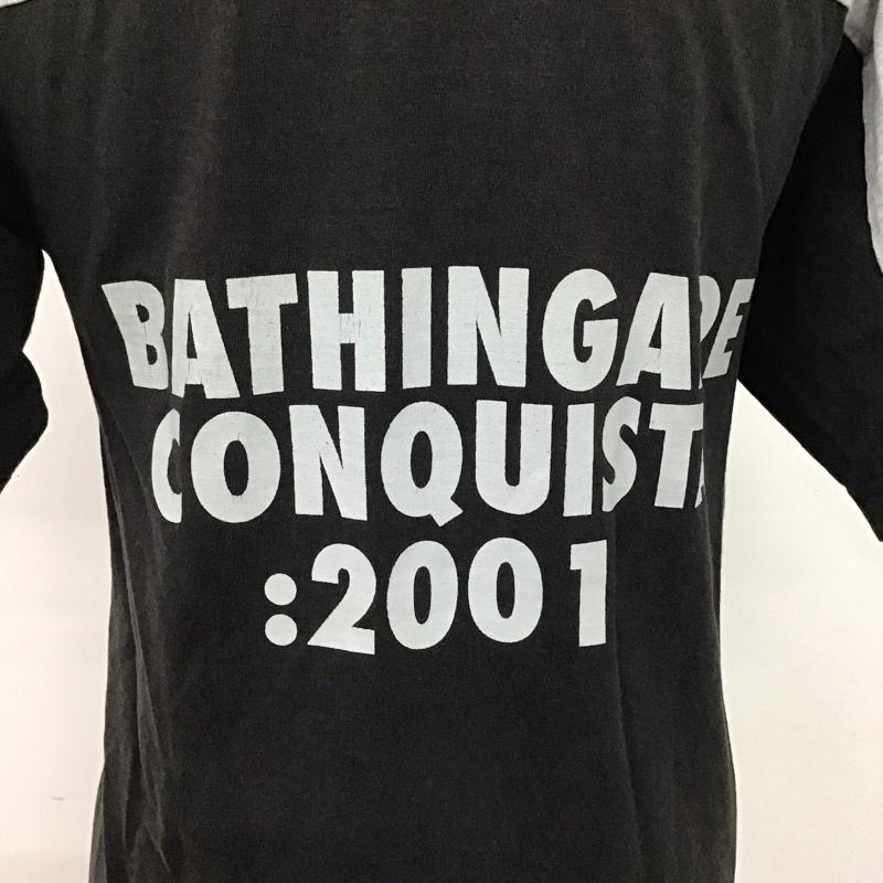 アベイシングエイプ A BATHING APE Tシャツ 半袖 半袖カットソー プリントTシャツ クルーネックカットソー XS プリント 黒 / ブラック / X 灰 / グレー / レディース USED 古着 中古 10117500