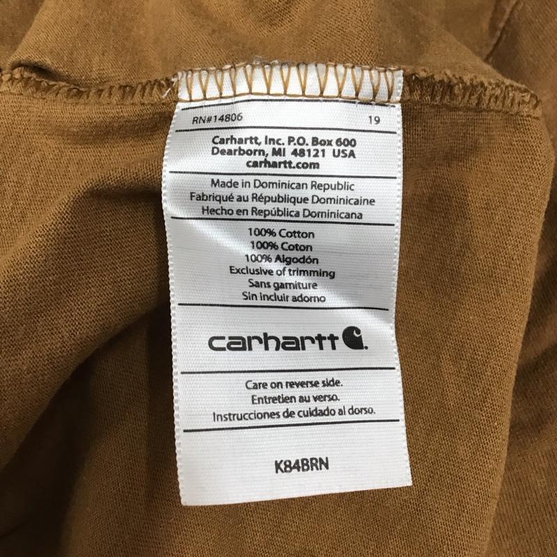 カーハート Carhartt Tシャツ 半袖 K84BRN ヘンリーネック L ロゴ、文字 茶 / ブラウン / メンズ USED 古着 中古 10122616