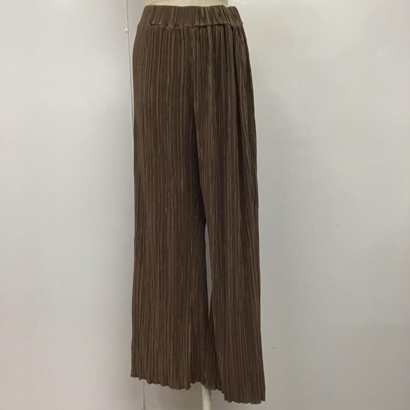 グリーンレーベルリラクシング green label relaxing セットアップ セットアップ 3626-699-2839 FFC ランダム プリーツ ワンピース パンツ ペアアップ 無地 茶 / ブラウン / レディース USED 古着 中古 10112146