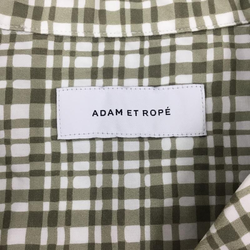 アダムエロペ ADAM ET ROPE  シャツ、ブラウス 半袖 gmg-09120-a 半袖シャツ カラーシャツ 半袖カットソー チェックシャツ M チェック 白 / ホワイト / X カーキ / カーキ /  メンズ USED 古着 中古 10109325