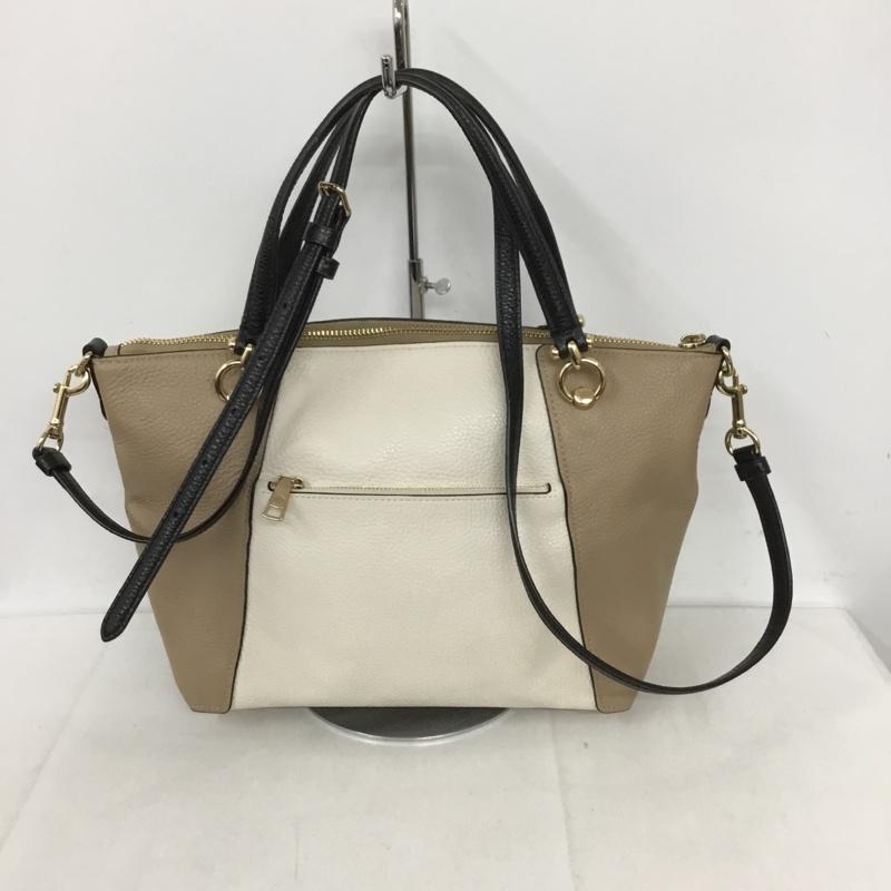 コーチ COACH ショルダーバッグ ショルダーバッグ C6841 ケイシー サッチェル カラーブロック ハンドバッグ 2WAY ロゴ、文字 ベージュ / ベージュ / X 黒 / ブラック / X オフホワイト / オフホワイト / レディース USED 古着 中古 10130794