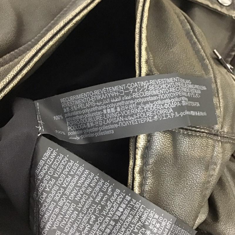 ザラ ZARA ジャケット、上着 ジャケット、ブレザー ライダースジャケット ジップアップジャケット アウター フェイクレザー S 無地 茶 / ブラウン / メンズ USED 古着 中古 10133381