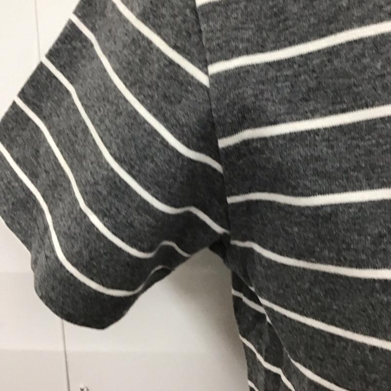 ハフ HUF Tシャツ 半袖 半袖カットソー プリントTシャツ クルーネックカットソー S ボーダー柄 灰 / グレー /  メンズ USED 古着 中古 10110937