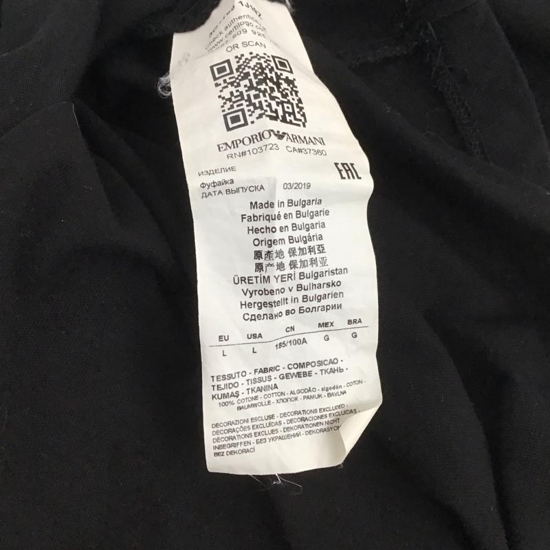 エンポリオアルマーニ EMPORIO ARMANI Tシャツ 半袖 半袖カットソー プリントTシャツ クルーネックカットソー L プリント 黒 / ブラック / メンズ USED 古着 中古 10148250