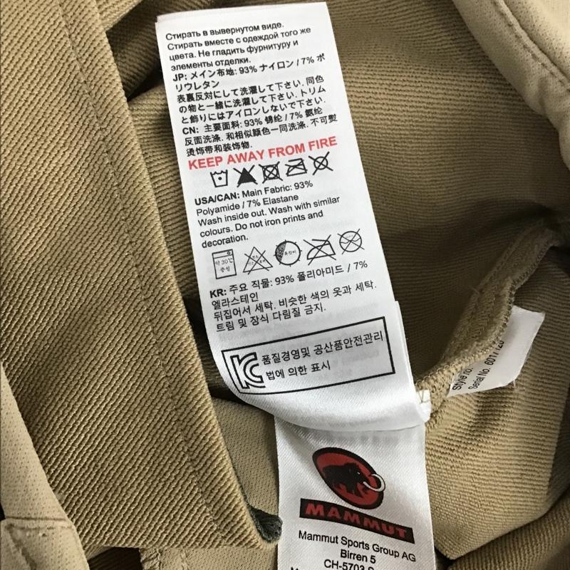 マムート Mammut ボトムス ボトムス 1021-00171 ヤドキンソフトシェルパンツアジアンフィット アウトドアロングパンツ S ロゴ、文字 ベージュ / ベージュ / レディース USED 古着 中古 10106230