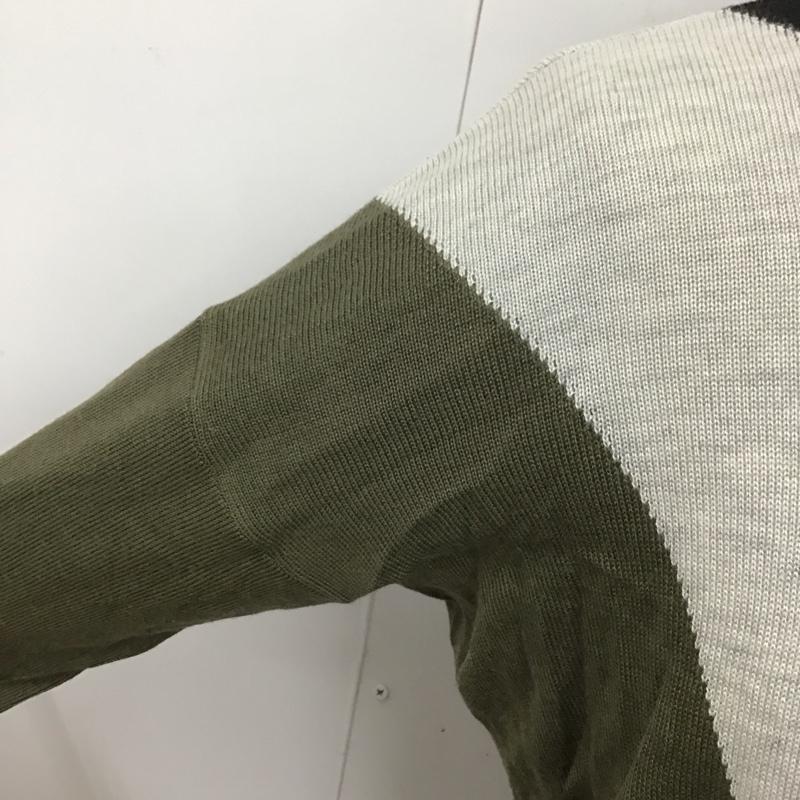 デンハム DENHAM ニット、セーター 長袖 長袖ニットカットソー クルーネックカットソー セーター リブニットカットソー 3 無地 黒 / ブラック / X 灰 / グレー / X カーキ / カーキ / メンズ USED 古着 中古 10107108