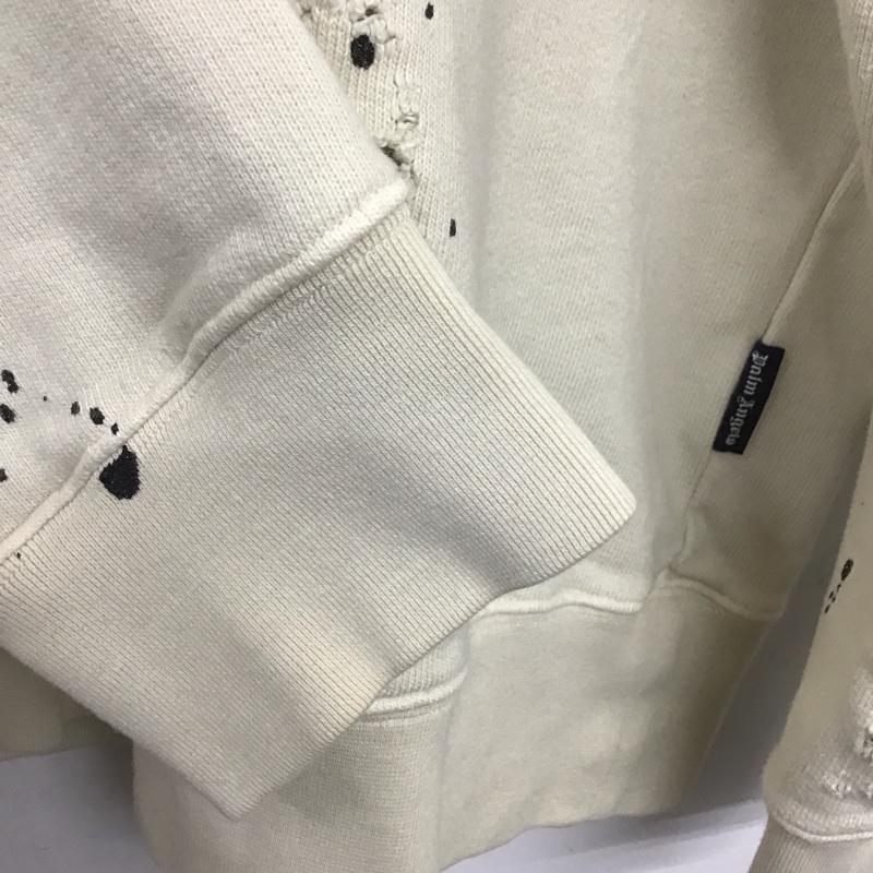 パーム・エンジェルス Palm Angels トレーナー 長袖 22AW GDGLITTEREDLOGO 長袖トレーナー スウェット XL ロゴ、文字 X ダメージ加工 ベージュ / ベージュ / メンズ USED 古着 中古 10138908