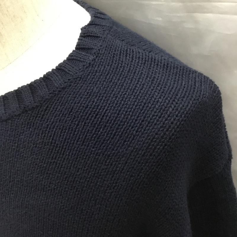 チャップス CHAPS ニット、セーター 長袖 長袖ニットカットソー ニット セーター クルーネックニット L ロゴ、文字 紺 / ネイビー / メンズ USED 古着 中古 10120448