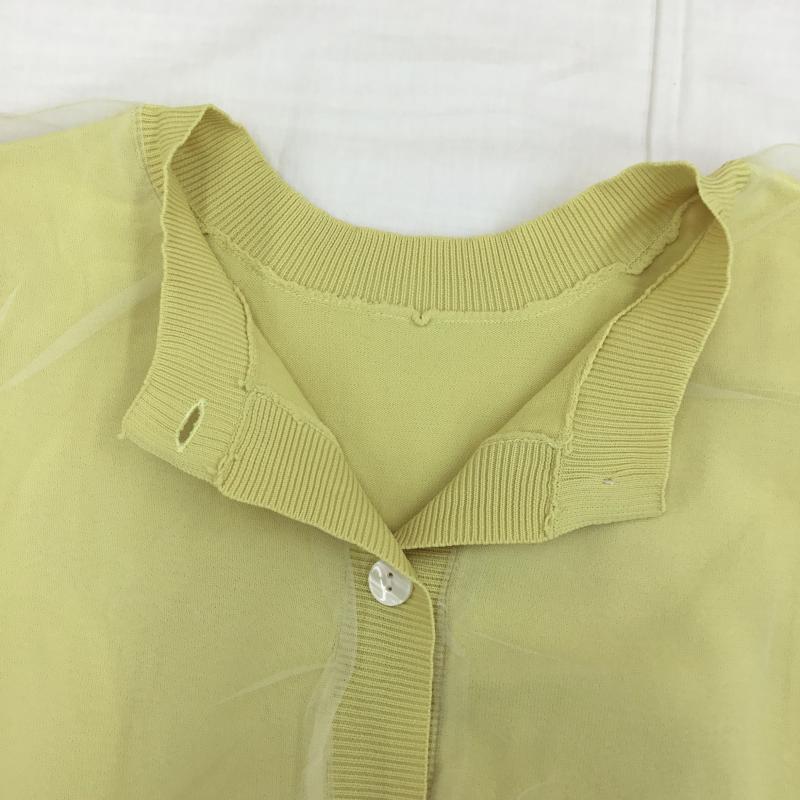 ローリーズファーム LOWRYS FARM カーディガン 長袖 FREE 無地 黄 / イエロー / レディース USED 古着 中古 10134400