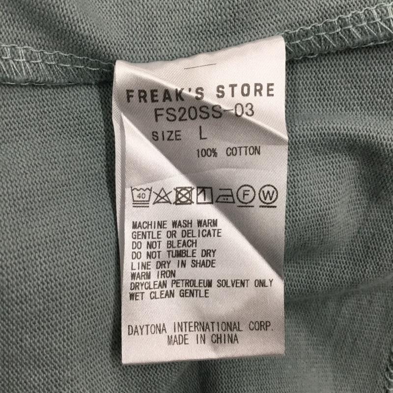 フリークスストア FREAK S STORE カットソー 半袖 半袖カットソー プリントTシャツ ヘンリーネックカットソー L 無地 緑 / グリーン / メンズ USED 古着 中古 10116865