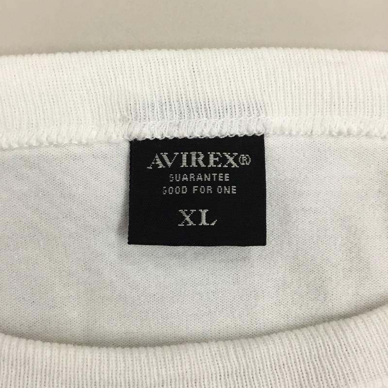 アヴィレックス AVIREX Tシャツ 半袖 半袖カットソー プリントTシャツ クルーネックカットソー XL ロゴ、文字 灰 / グレー /  メンズ USED 古着 中古 10108977