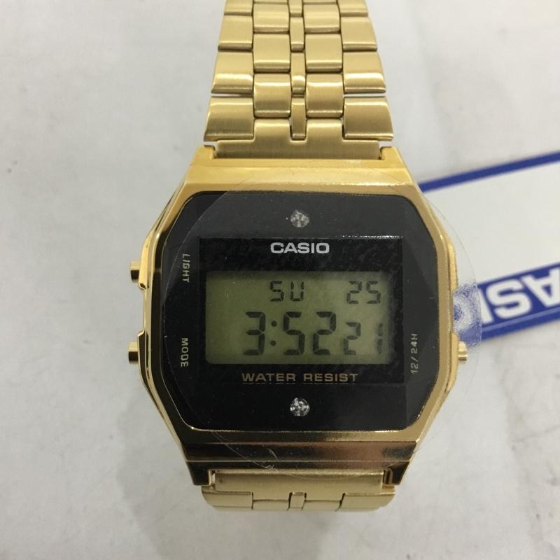 カシオ CASIO 腕時計 デジタル A159WGE 箱有 チープカシオ ロゴ、文字 金 / ゴールド / メンズ USED 古着 中古 10135148