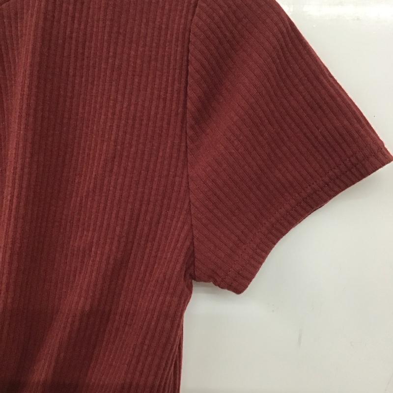スライ SLY カットソー 半袖 030EAA80-0170 CURVEDSHIRRINGトップス 半袖カットソー FREE 無地 えんじ / ワインレッド / レディース USED 古着 中古 10135790