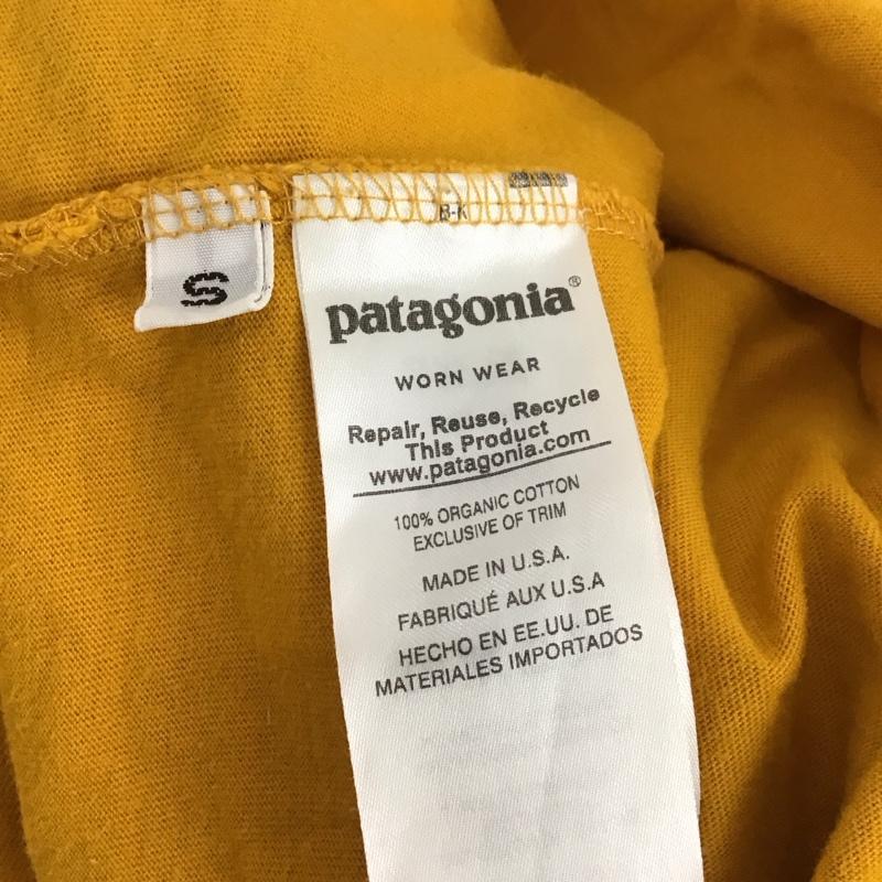 パタゴニア patagonia Tシャツ 半袖 半袖カットソー プリントTシャツ クルーネックカットソー S ロゴ、文字 黄 / イエロー / メンズ USED 古着 中古 10130475