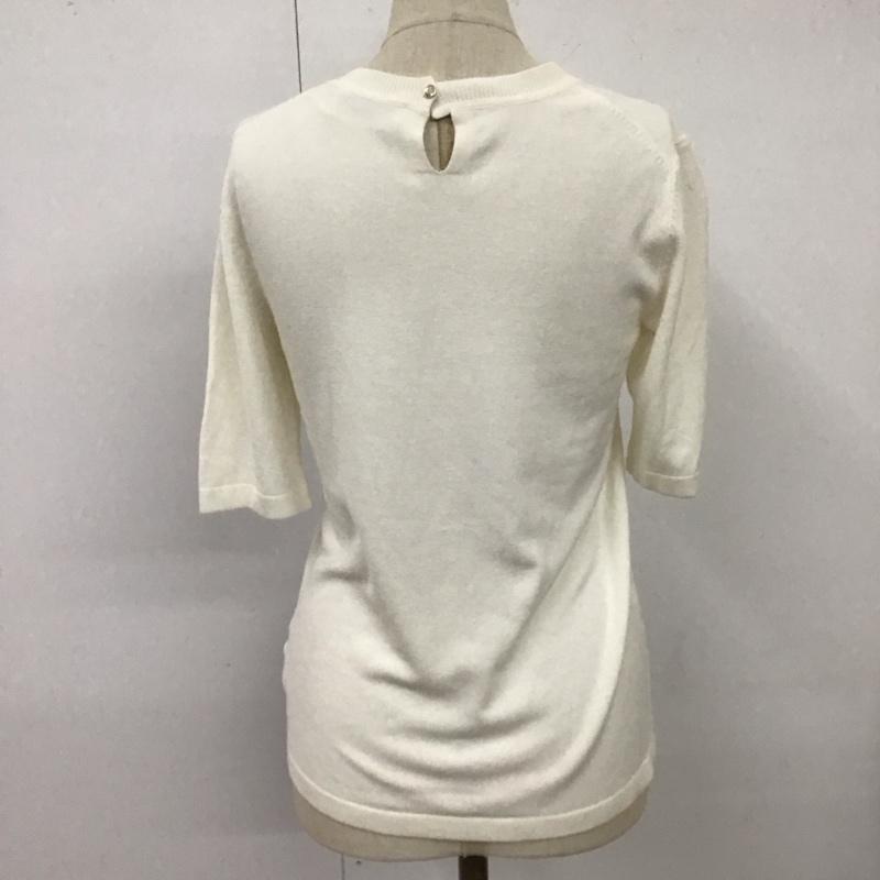 ザラ ZARA ニット、セーター 半袖 半袖ニットカットソー クルーネックカットソー 半袖セーター M 無地 白 / ホワイト / レディース USED 古着 中古 10116427