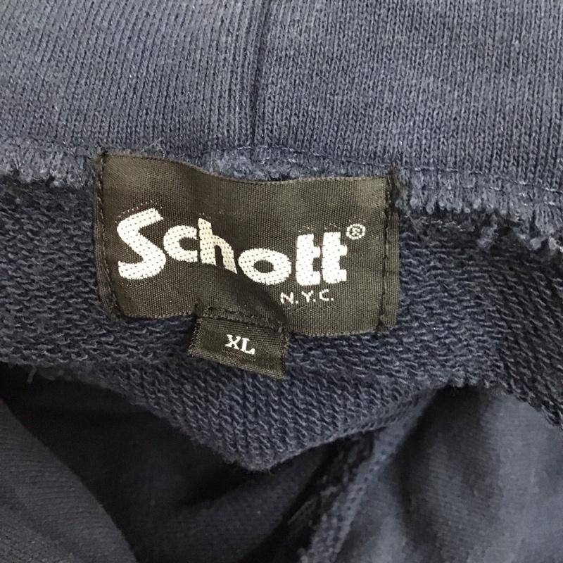 ショット schott パーカー 長袖 長袖パーカー プルオーバーパーカー スウェット XL ロゴ、文字 紺 / ネイビー /  メンズ USED 古着 中古 10124910