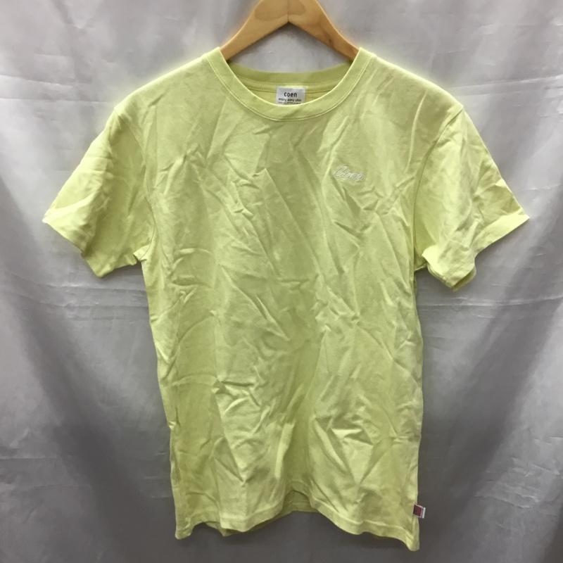 コーエン coen Tシャツ 半袖 7625-637-0327 刺繍 L ロゴ、文字 黄 / イエロー / レディース USED 古着 中古 10117793