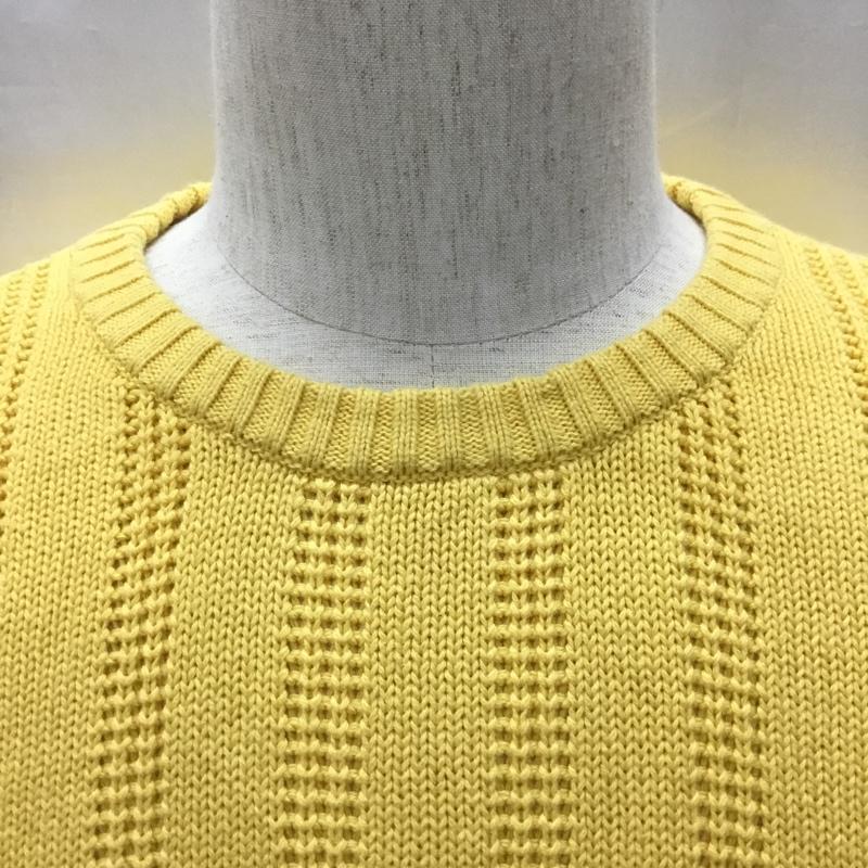 チャップス CHAPS ニット、セーター 長袖 長袖ニットカットソー ニット セーター クルーネックニット L ロゴ、文字 黄 / イエロー / メンズ USED 古着 中古 10120449