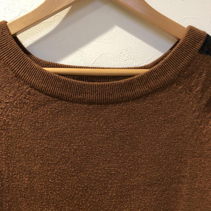 グリーンデイル ガーネット GREENDALE GARNET ニット、セーター 長袖 M 無地 X レース柄 茶 / ブラウン / X 黒 / ブラック / レディース USED 古着 中古 10029075