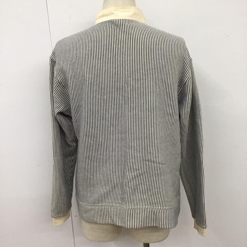 チャムス CHUMS トレーナー 長袖 長袖スウェット 長袖トレーナー プリントスウェット ヘンリーネックカットソー M ストライプ 白 / ホワイト / X 青 / ブルー / メンズ USED 古着 中古 10111637