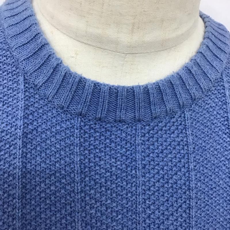 チャップス CHAPS ニット、セーター 長袖 長袖ニットカットソー ニット セーター クルーネックニット L ロゴ、文字 水色 / ライトブルー / メンズ USED 古着 中古 10124600