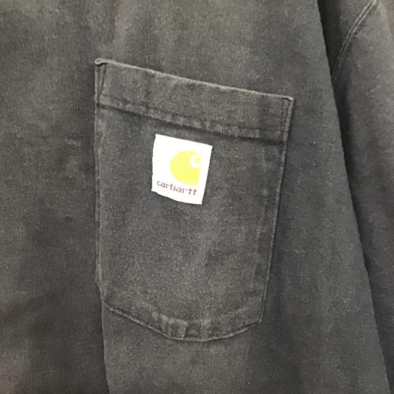 カーハート Carhartt Tシャツ 半袖 半袖カットソー プリントTシャツ クルーネックカットソー XXL ロゴ、文字 黒 / ブラック / メンズ USED 古着 中古 10137671