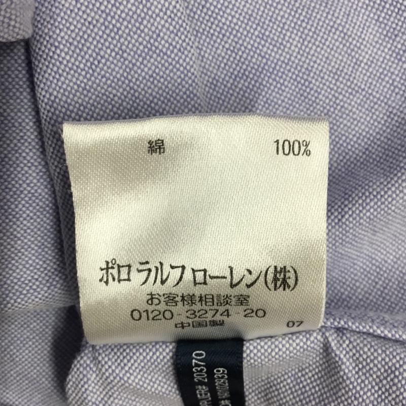 ラルフローレン RALPHLAUREN シャツ、ブラウス 長袖 ボタンダウンシャツ 2 無地 水色 / ライトブルー / レディース USED 古着 中古 10110621