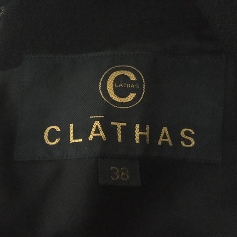 クレイサス CLATHAS ワンピース ひざ丈スカート 38 無地 黒 / ブラック / レディース USED 古着 中古 10015466